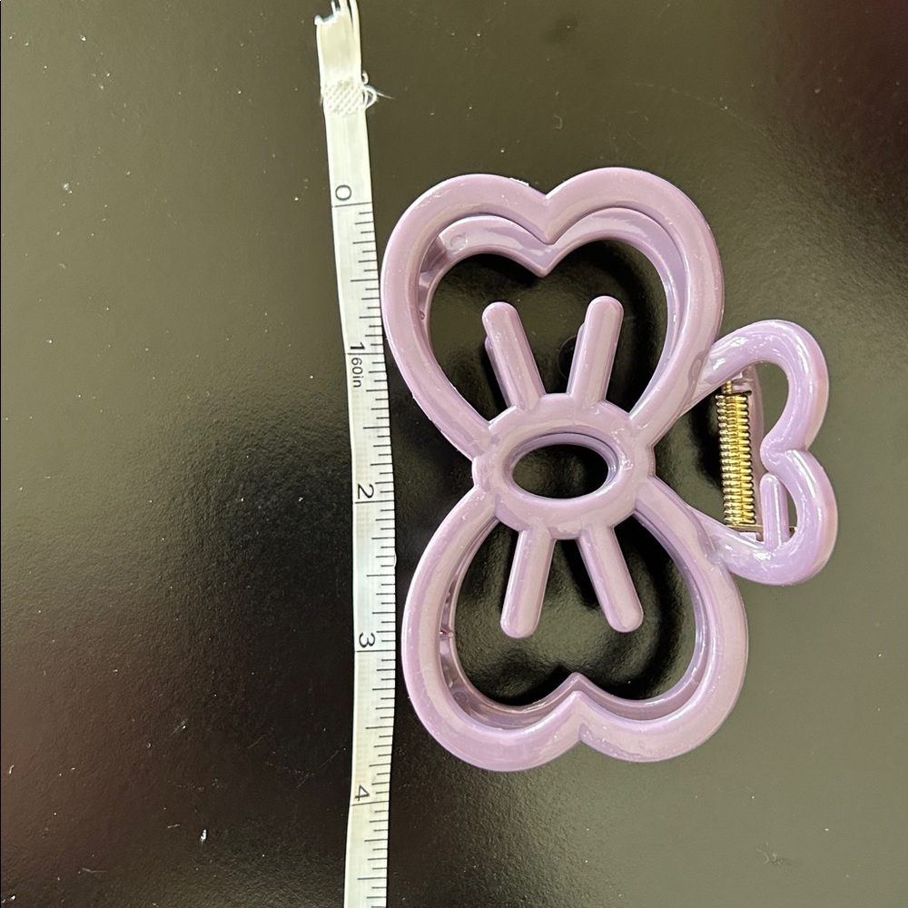 LucyLou Purple Large Bow Hair Claw Clip - New - Picture 6 of 10